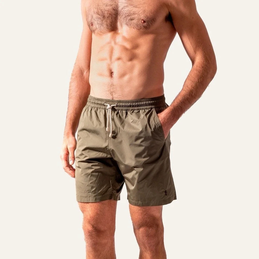 Kampos Swim Shorts‎ Long Olive NEW Mens Size Large Made in Italy NWT $224 Trunks